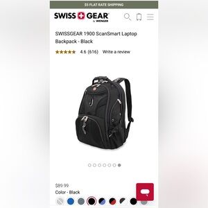 SWISSGEAR Black Laptop Backpack